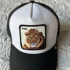 Goorin Bros Animal The Farm Trucker Baseball Snapback Hat Cap King Lion Black